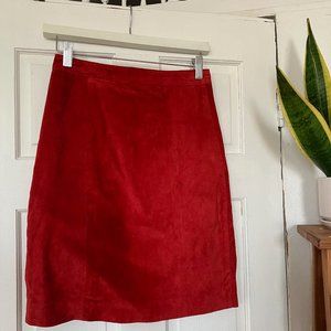 Vintage Red suede miniskirt
